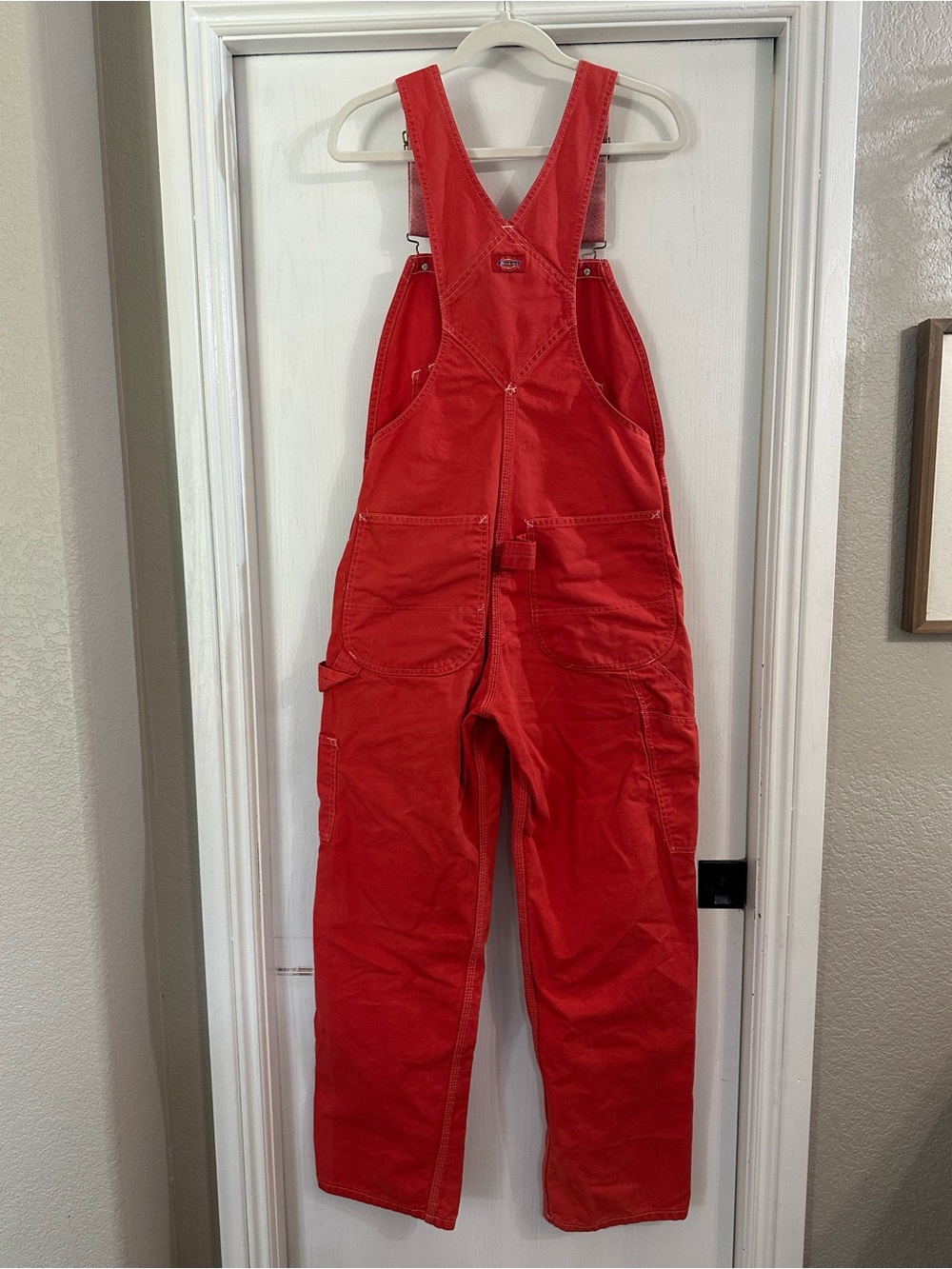 Dickies Red Men’s Cotton Workwear Overalls - Picture 3 of 8